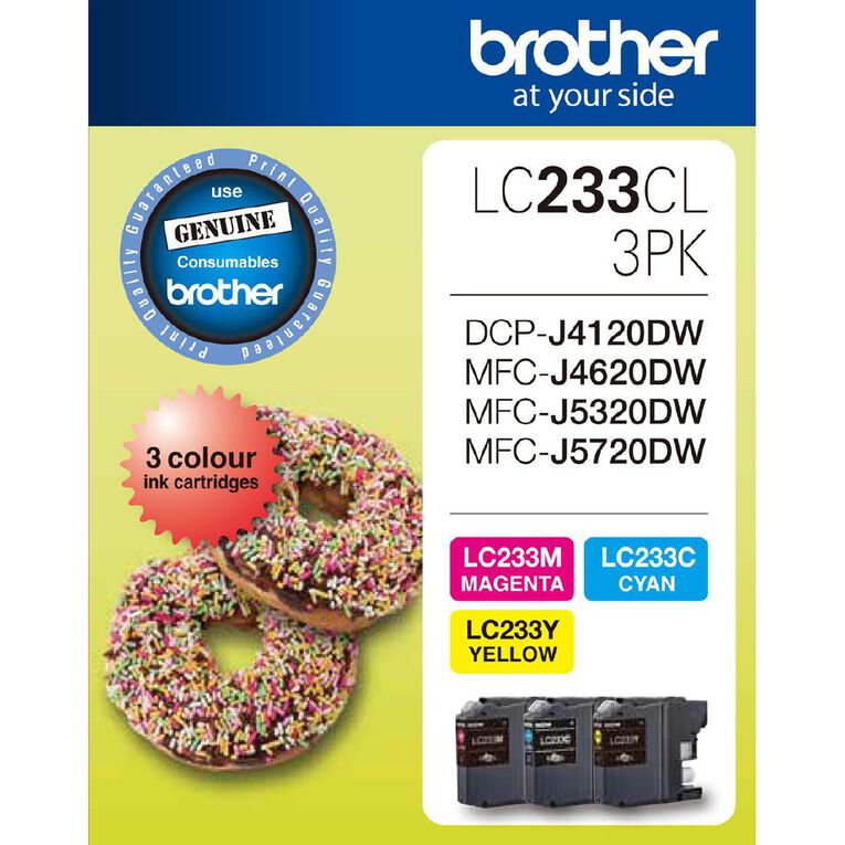 Brother LC233 Ink 3 Colour Pack 550 pages, , hi-res