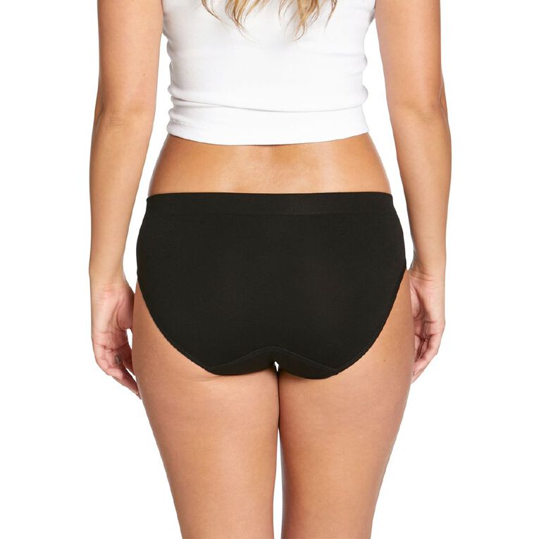 Love Luna Women's Seamfree Period Bikini Briefs, Black, hi-res