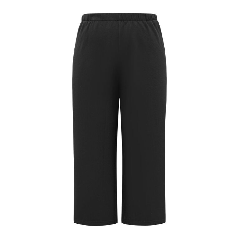 H&H Curve Women's Essential Wide Leg Trackpants, Black, hi-res