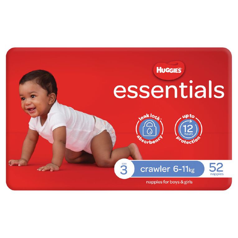 Huggies Essential Nappy Size 3 6-11kg 52 Pack, , hi-res