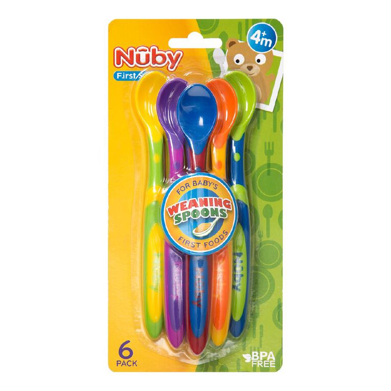 Nuby Feeding Spoons Assorted 6 Pack, , hi-res