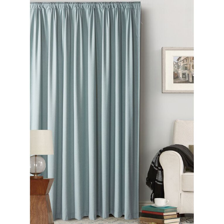 Living & Co Studio Curtains Blue Light 150-230cm Wide/205cm Drop, Blue Light, hi-res