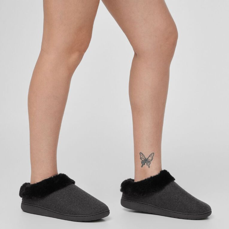 H&H Women's Recycled Memory Slippers, Charcoal/Marle, hi-res