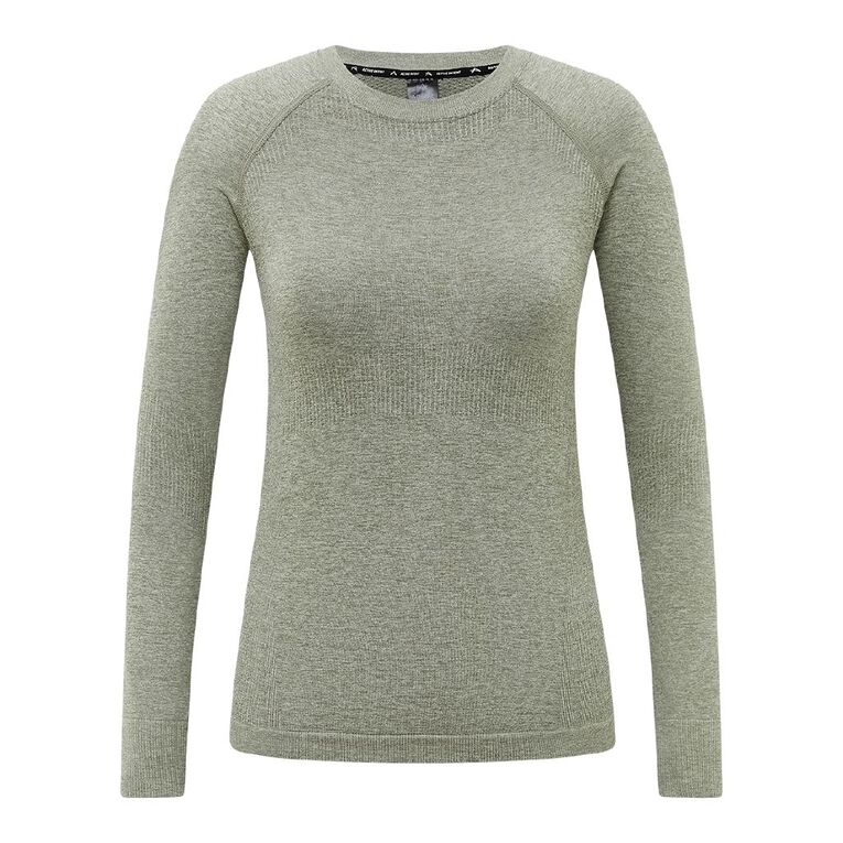 Active Intent Women's Long Sleeve Seamless Top, Grey Mid, hi-res