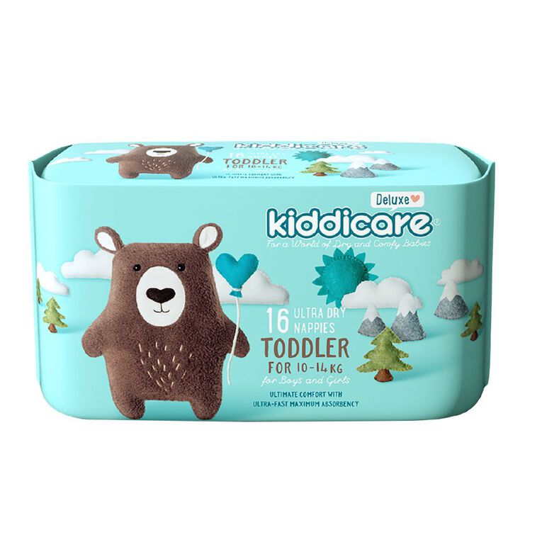 Kiddicare Deluxe Nappies Toddler 10-14kg 16s The Warehouse