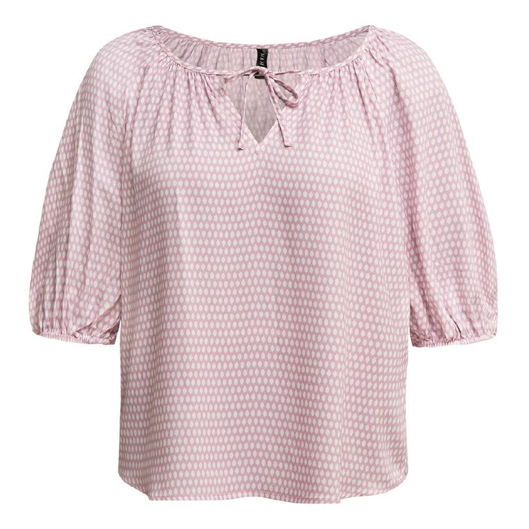 H&H Women's Balloon Sleeve VNeck, Purple Light, hi-res
