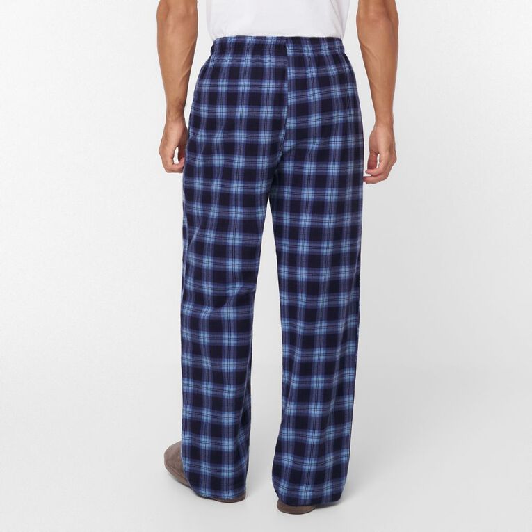 H&H Men's Flanelette Pyjama Pants, Blue Dark, hi-res