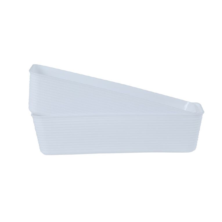 Living & Co Flexi tray long 2 pack White, , hi-res