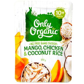 Only Organic Mango Chicken and Coconut Rice Pouch 170g