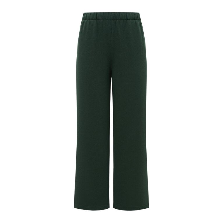 H&H Women's Wide Leg Track Pants, Green Dark, hi-res