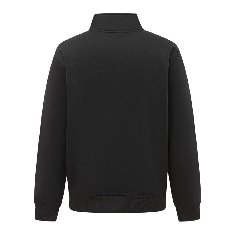 H&H Men's 1/4 Zip Sweat Panel Detail, Black, hi-res