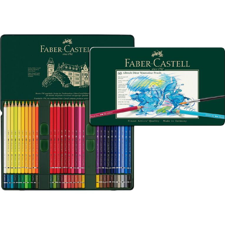 Faber-Castell Albrecht Durer Watercolour Pencils Tin of 60 Assorted, , hi-res