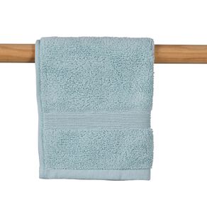 Living & Co Plush Plain Face Towel Blue Light