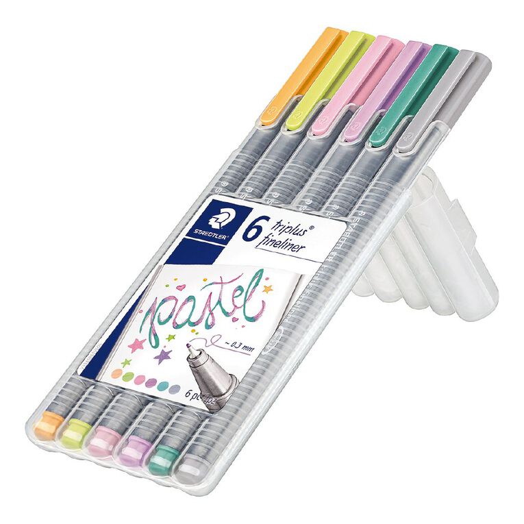 Staedtler Triplus Fineliner 0.3mm Wallet of 6 - Pastel Colour Assorted, , hi-res