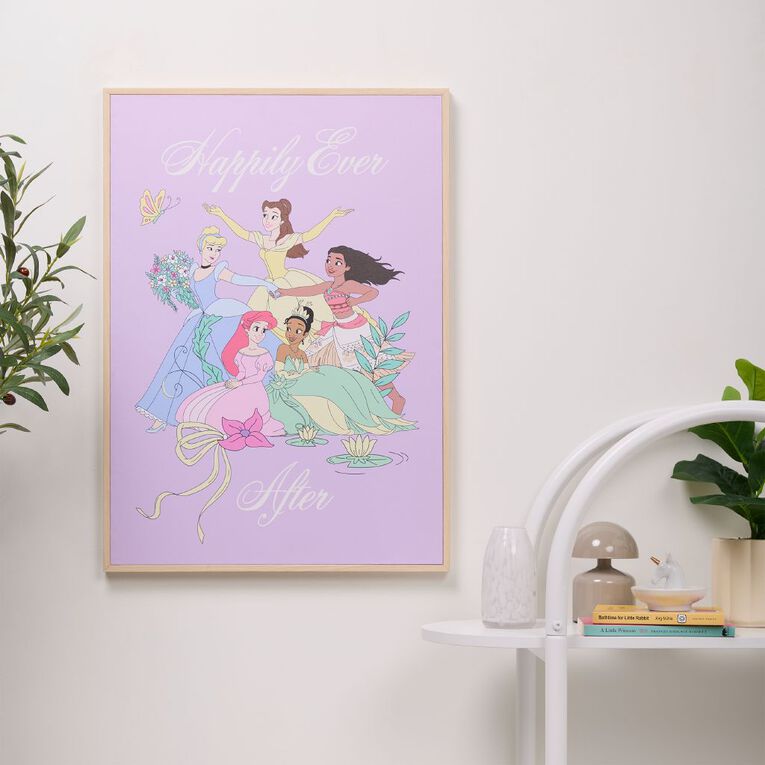 Disney Princess Framed Canvas Wall Art 50cm x 70cm, , hi-res