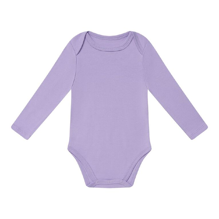Young Original Babies' Long Sleeve Printed Bodysuit 3 Pack, Brown Light FLOWER, hi-res