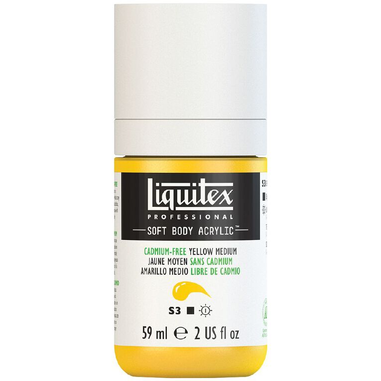 Liquitex Soft Body S3 Acrylic Paint Cadmium Free Medium Yellow, , hi-res