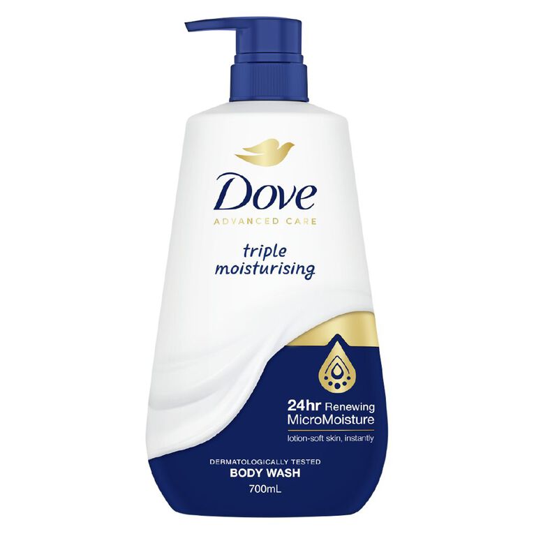 Dove Advanced Care Body Wash Triple Moisturising 700ml, , hi-res
