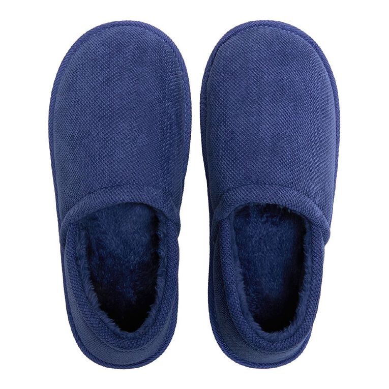 H&H Men's Joel Closed Back Slippers, Navy, hi-res
