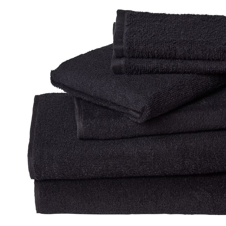Living & Co Everyday Towel Bundle Black 6 Pack, Black, hi-res