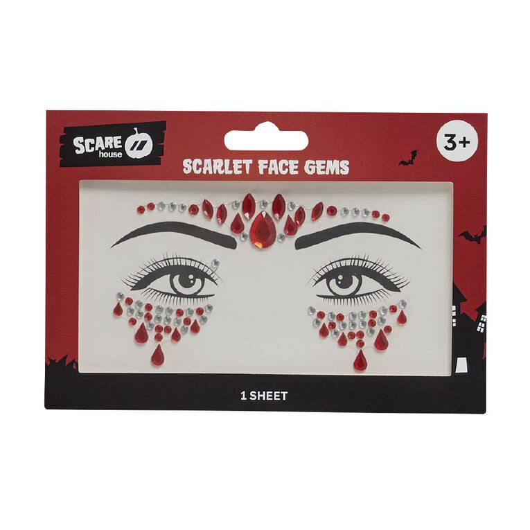 Scarehouse Scarlet Face Gems Red, , hi-res