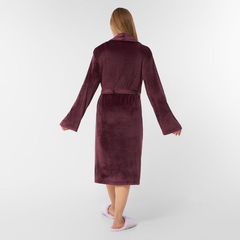 H&H Women's Mink Robe, Red Mid, hi-res