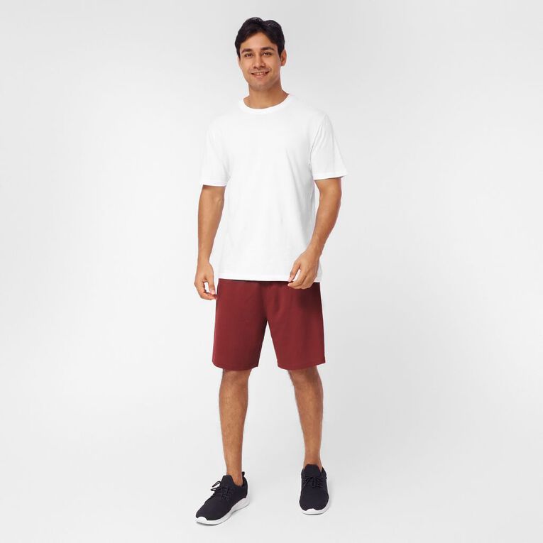 H&H Men's Knit Pyjama Shorts, Red Mid, hi-res