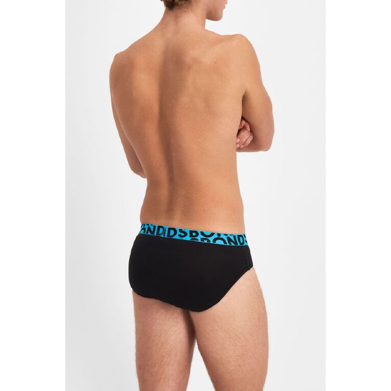 B FOR BONDS Men's Logo Briefs 4 Pack, Black, hi-res
