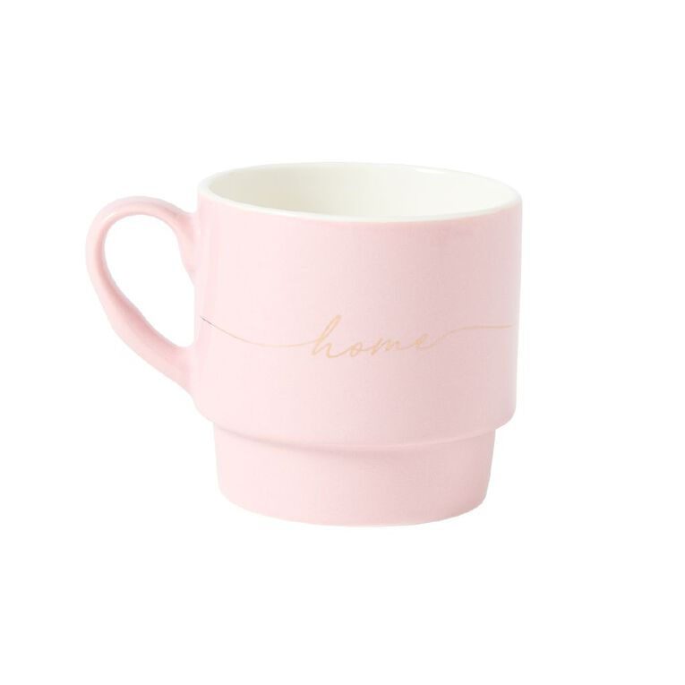 Living & Co Stackable Mugs with Stand Pink 4 Pack, , hi-res