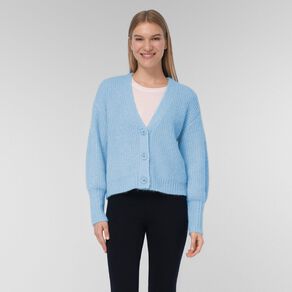 H&H Women's Long Puff Sleeve Cardi