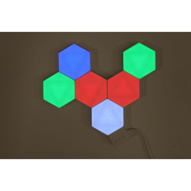 Living & Co Smart RGB Hexagon Lights 6 Pack, , hi-res