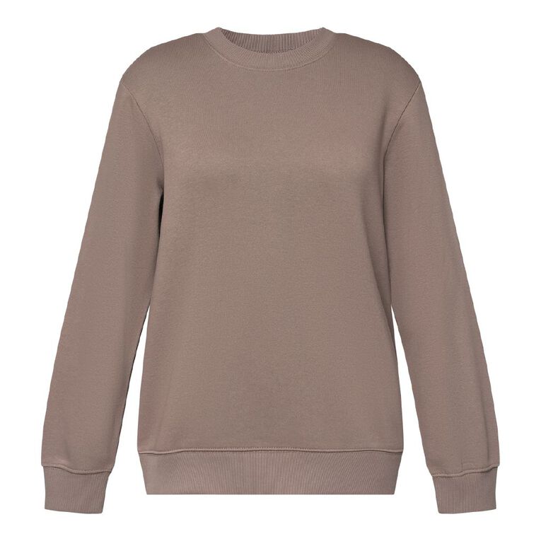 H&H Women's Classic Crew Sweatshirt, Brown Light, hi-res