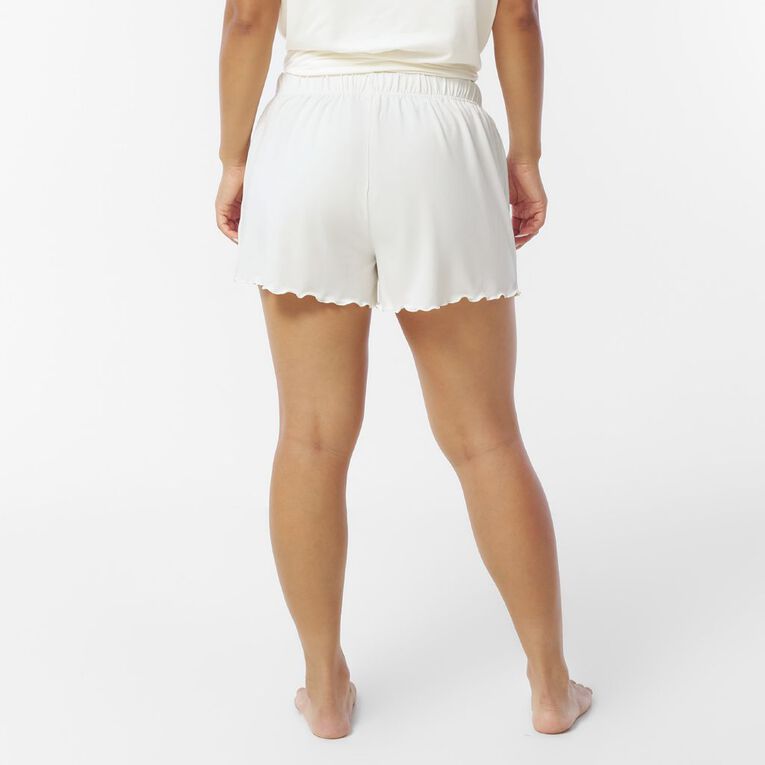 H&H Women's Comfy Pyjama Shorts, Cream, hi-res