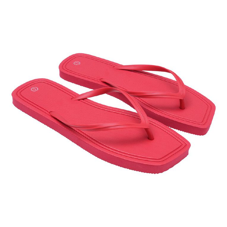 H&H Women's Square Toe Jandal, Red, hi-res