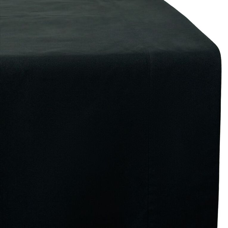 Living & Co Flat Microfibre Sheet Double/ Queen Black One Size, , hi-res