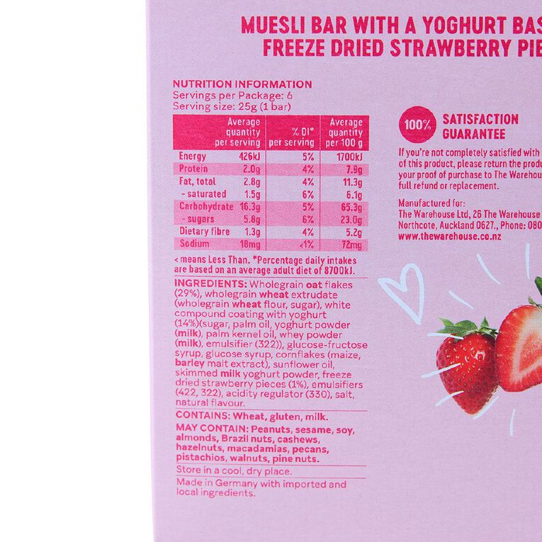 Market Kitchen Muesli Bar Strawberry Yoghurt 6 Pack, , hi-res