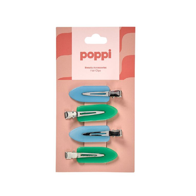 Poppi Make Up Clips Blue 4 Pack, , hi-res