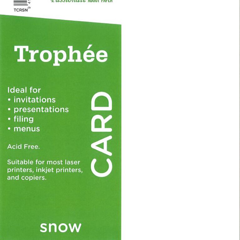 Trophee Card 160gsm Snow White A4 250 Pack, , hi-res