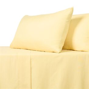 Living & Co Microfibre Sheet Set Yellow Queen