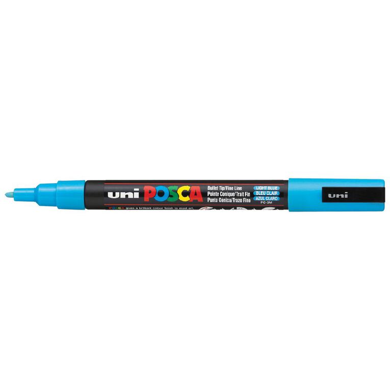 Uni Posca Marker 0.9-1.3mm Fine Blue Light, , hi-res