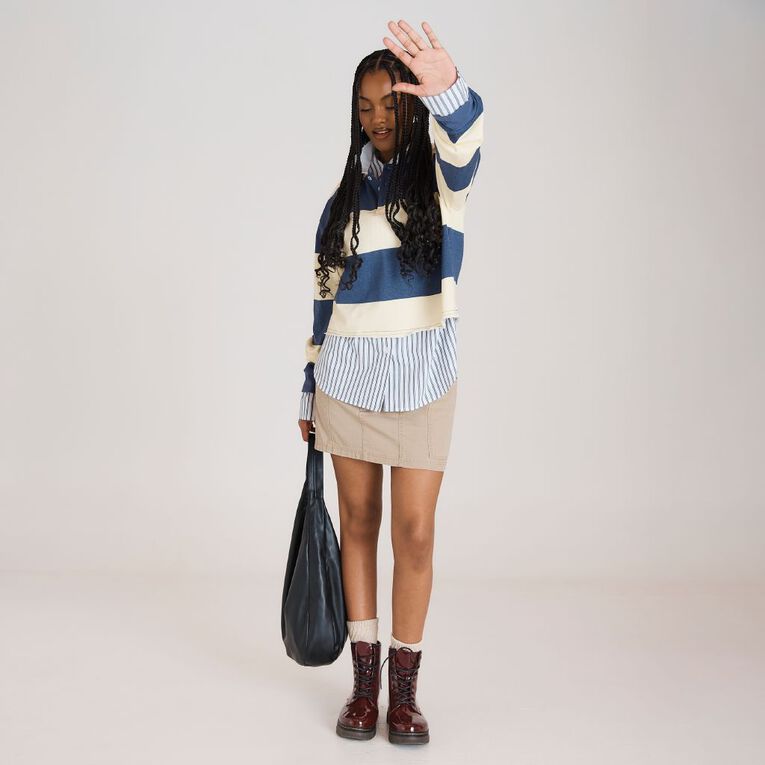 BRDRLESS Harper Crop Ruby Jumper, Navy, hi-res