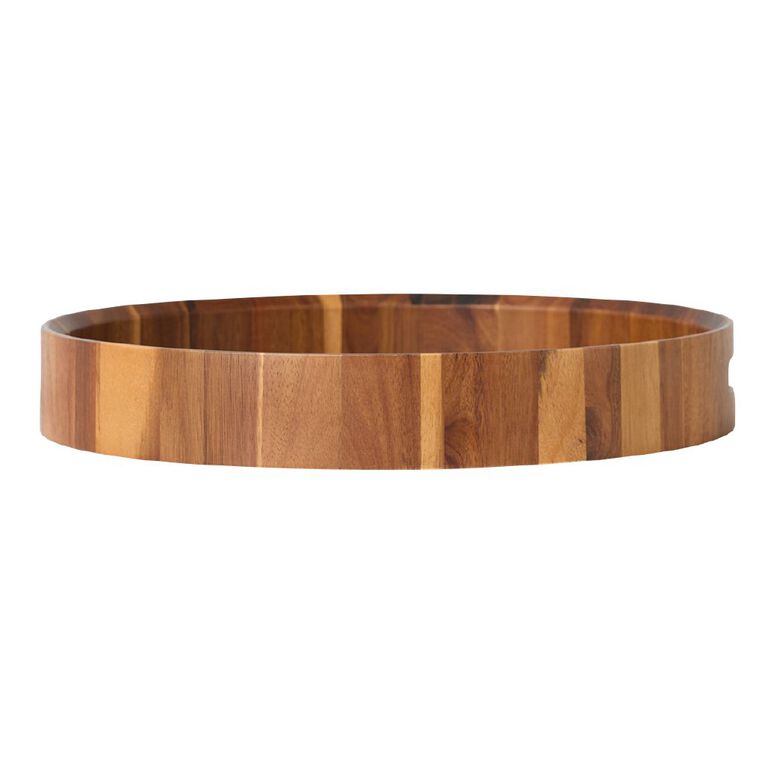 Living & Co Acacia Round Tray Natural 39cm, , hi-res