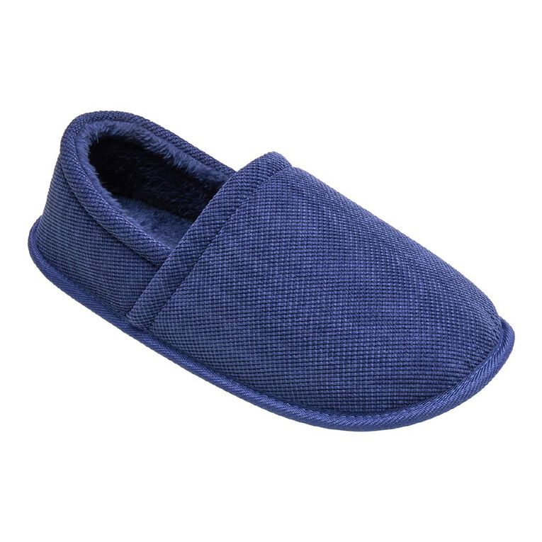 H&H Men's Joel Closed Back Slippers, Navy, hi-res