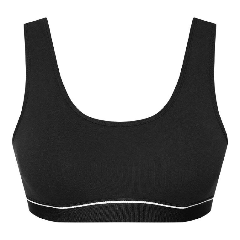 H&H Women's Basic Wide Band Crop Top, Black, hi-res