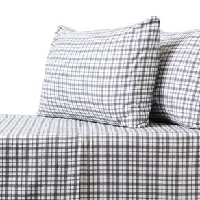 Living & Co Cotton Flannelette Sheet Set Layton Grey Double