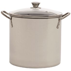 Living & Co Stockpot with Glass Lid Stainless Steel 10L