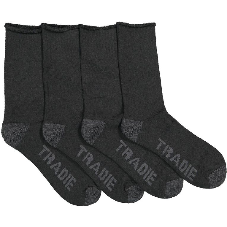 Tradie Men's Tough Work Socks 2 Pack Black/Grey The Warehouse