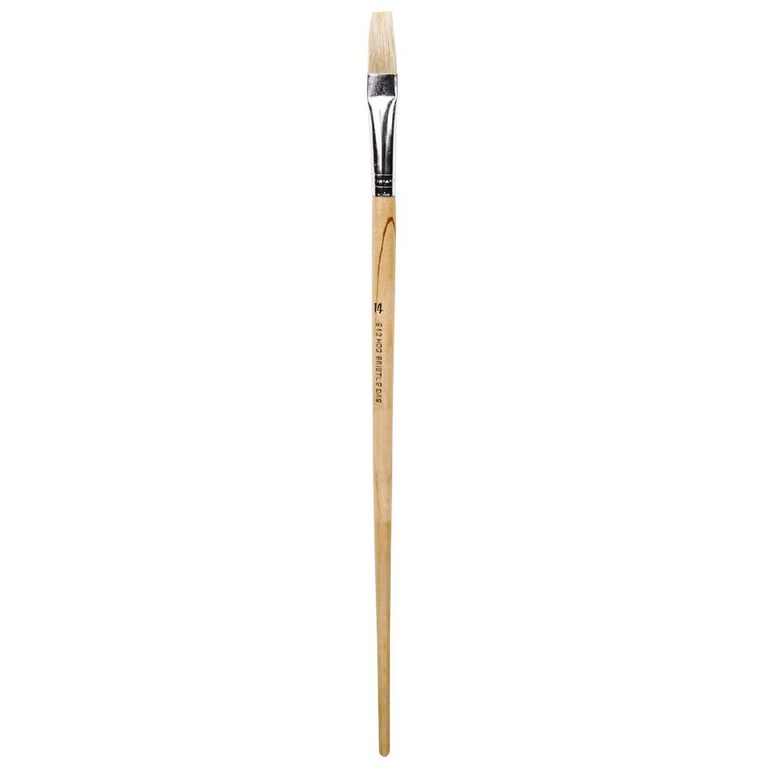 DAS Brush Long Handle Hog Bristle Flat #14, , hi-res