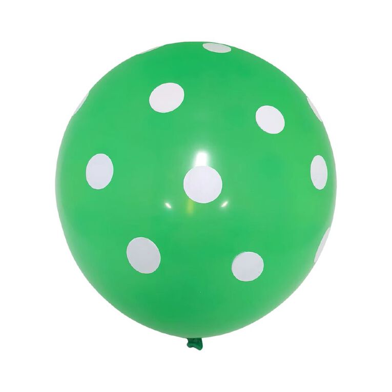 Party Inc Balloons Printed Spot 30cm Green 10 Pack, , hi-res