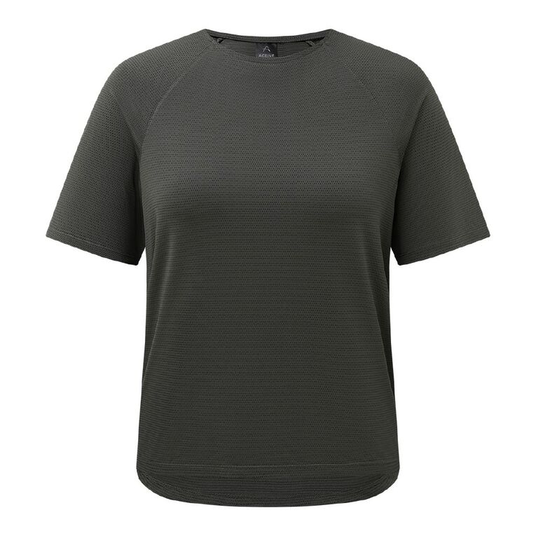 Active Intent Women's Boxy Mesh Tee, Grey Dark, hi-res